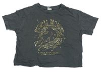 Tmavošedé crop tričko s jednožcem LC WaIKIKI