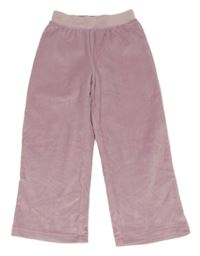 Lila žebrované wide leg plyšové kalhoty F&F