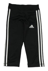 Černé sportovní capri legíny s logem Adidas