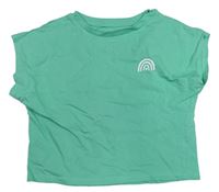 Zelené crop tričko s duhou H&M