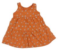 Skořicové bavlněné šaty s kytičkami Primark