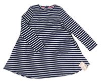Tmavomodro-bílé pruhované bavlněné šaty Mothercare