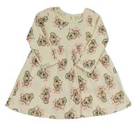 Krémové žebrované bavlněné šaty s Lvím králem Primark