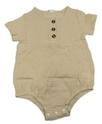 Béžové mušelínové body s knoflíky Shein