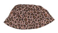 Starorůžový plátěný klobouk s leopardím vzorem H&M