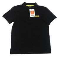 Černé polo tričko s nápsiem Barbour
