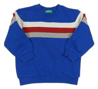 Modrá mikina s pruhy Benetton