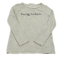 Smetanové puntíkaté triko s nápisem H&M