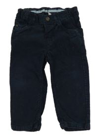 Tmavomodré manšestrové kalhoty H&M