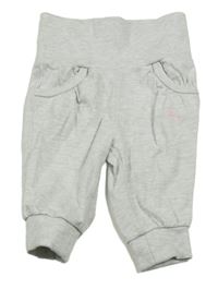 Světlešedé melírované tepláky s nápisem Dopodopo