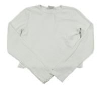 Bílé žebrované crop triko Y.F.K.