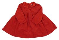 Červené manšestrové šaty s límečkem a všitým body So Cute