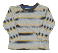 Šedo-tmavošedo-modré pruhované triko St. Bernard