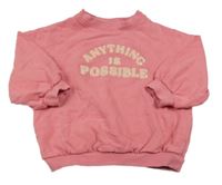 Růžová oversize mikina s nápisem Next