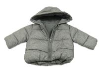 Šedá šusťáková zimní bunda s kapucí Tu