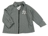 Nové - Šedo-černá vzorovaná propínací mikina s písmeny Next