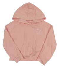 Růžová mikina s nápisem a kapucí River Island