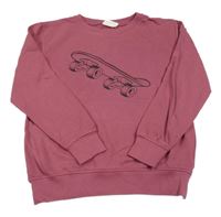 Vínová mikina se skateboardem Famy