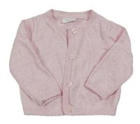 Růžový melírovaný propínací svetr Next