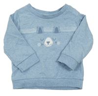 Modrá melírovaná mikina s liškou Mothercare