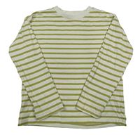 Světlebéžovo-zelené pruhované triko H&M