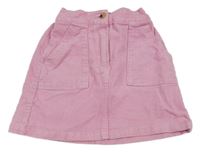 Růžová manšestrová sukně H&M