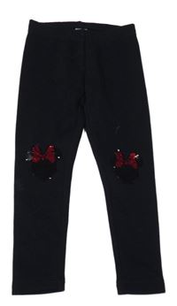 Černé zateplené legíny s Minnie z flitrů C&A