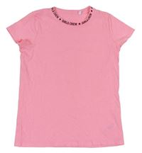 Neonově růžové žebrované tričko C&A