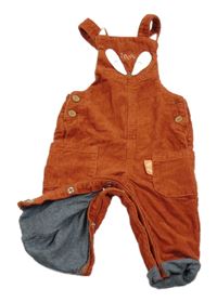 Cihlové podšité laclové manšestráky s liškou Matalan