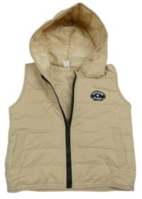 Světlebéžová lehká šusťáková vesta s kapucí shein