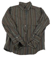 Hnědo-barevná pruhovaná košile Jasper Conran