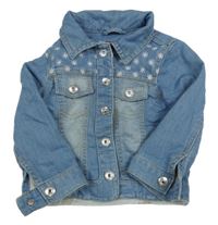 Modrá propínací riflová bunda s výšivkami S. Oliver