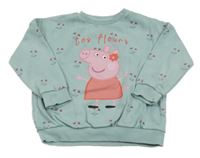 Světlemodrá květovaná mikina s Peppou George