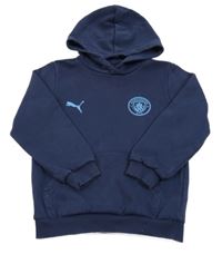 Tmavomodrá mikina s logem a kapucí Puma