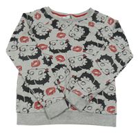 Šedo-černá mikina s dívkami 