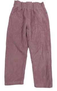 Starorůžové sametové žebrované tepláky Liegelind