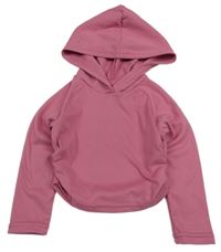 Růžová crop mikina s kapucí shein