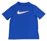 Safírové sportovní funkční triko s logem Nike