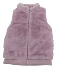 Lila chlupatá zateplená vesta dunnes