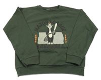 Tmavozelená mikina s bobrem 