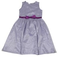 Lila tylové šaty s fialovou mašlí BPC