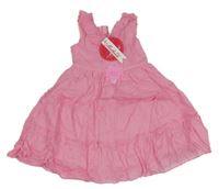 Nové - světlerůžové lehké šaty s květem 