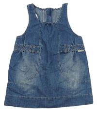 Modré riflové šaty s kapsami 