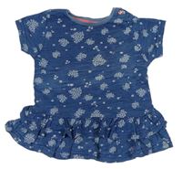 Modré melírované květované tričko riflového vzhledu Mothercare