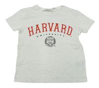 Bílé tričko s nápisem Harvard H&M