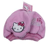 Růžový fleecový baret s Hello Kitty Sanrio