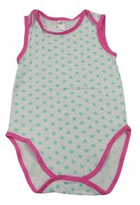 Bílo-růžové body s hvězdami 