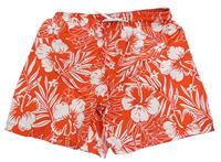 Červeno-bílé květované plážové kraťasy zn. H&M
