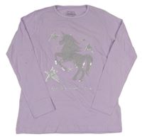 Lila triko s jednorožcem zn. Primark