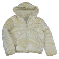 Bílá lesklá šusťáková crop zimní bunda s kapucí Primark